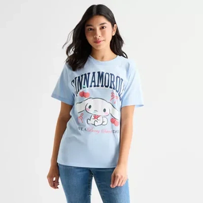 Grayson Threads, The Label Womens Juniors Short Sleeve Cinnamoroll Graphic T-shirt In Blue