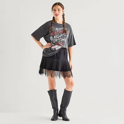 Grayson Threads, The Label Womens Mid Rise Mini Flared Skirt In Black