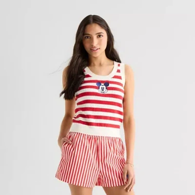 Grayson Threads, The Label Womens Sleeveless Mickey Mouse Tank Top In Red