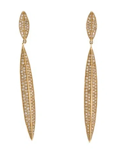 Pre-owned Graziela 14k Diamond Bar Drop Earrings In Multi