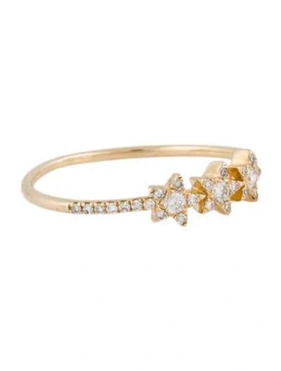 Pre-owned Graziela 14k Diamond Star Cluster Band Ring In Multi