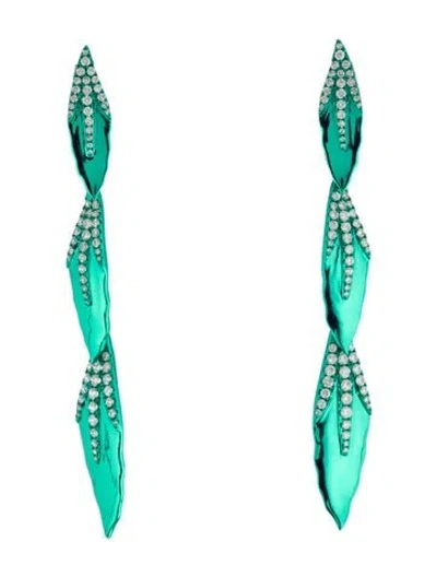 Pre-owned Graziela 18k 1.50ctw Diamond Árvore Detachable Drop Earrings In Multicolor