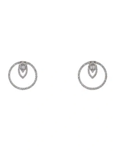 Pre-owned Graziela 18k 1.51ctw Diamond Asa Hoop Earrings In Multi