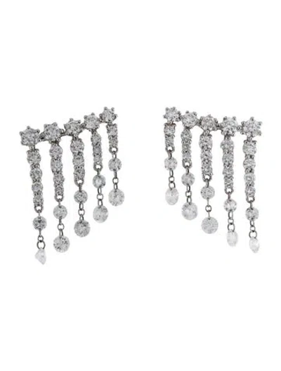 Pre-owned Graziela 18k 2.83ctw Diamond Fringe Drop Earrings In Multicolor