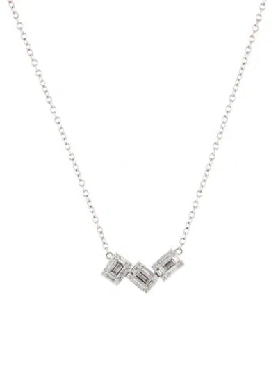 Pre-owned Graziela 18k Diamond & Tourmaline Ascension Cluster Necklace, 17.75" In Multi