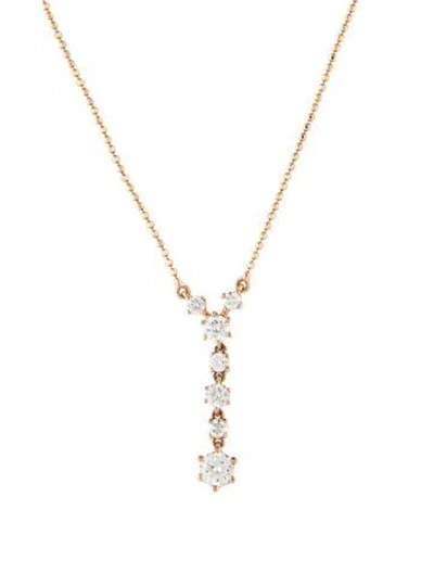 Pre-owned Graziela 18k Diamond Bolo Necklace, 18.25" In Multicolor