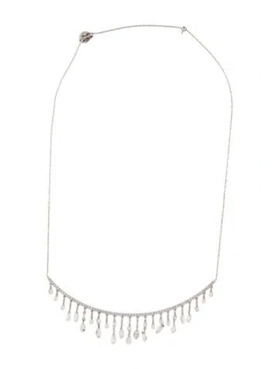 Pre-owned Graziela 18k Diamond Dangle Adjustable Collar Necklace, 17.5" In Multicolor