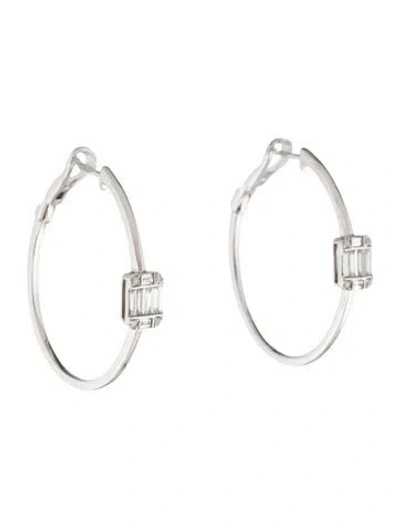 Pre-owned Graziela 18k Diamond Hoop Earrings In Multicolor