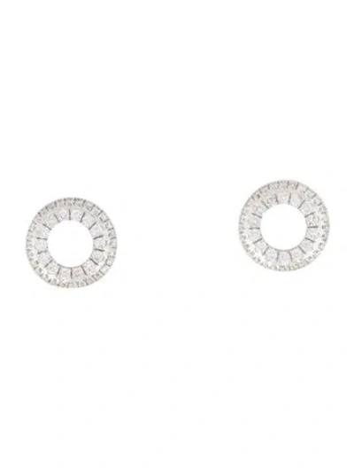 Pre-owned Graziela 18k Diamond Mini 3 Sided Stud Earrings In Multicolor