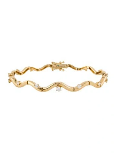 Pre-owned Graziela 18k Diamond Ouro Rio Bracelet, 7" In Multi
