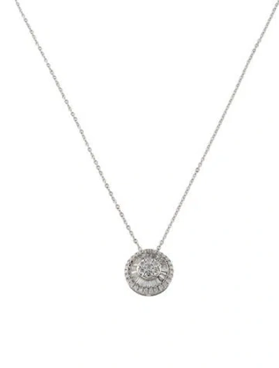 Pre-owned Graziela 18k Diamond Pendant Necklace, 17" In Multi