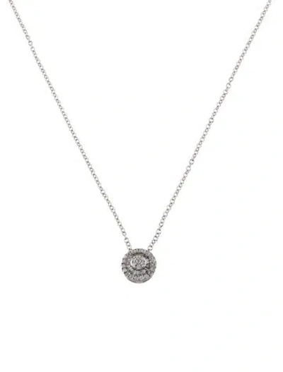 Pre-owned Graziela 18k Diamond Pendant Necklace, 17" In Multi