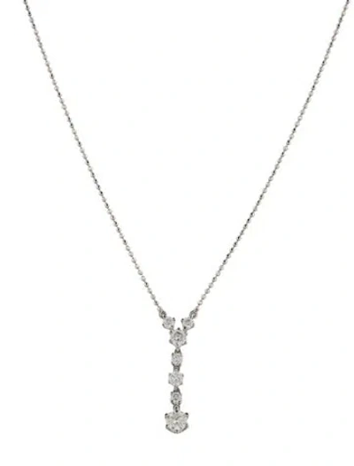Pre-owned Graziela 18k Diamond Pendant Necklace, 18" In Multicolor