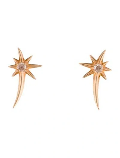 Pre-owned Graziela 18k Diamond Starburst Stud Earrings In Multicolor