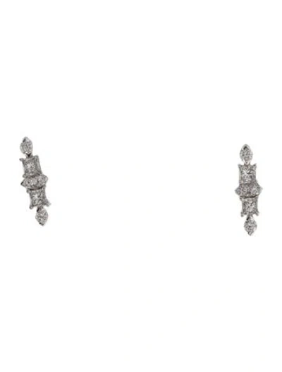 Pre-owned Graziela 18k Diamond Stud Earrings In Multi