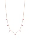 Graziela 18k Rose Gold Pink Sapphire Floating Necklace In Gold