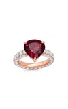 Graziela 18k Rose Gold Rubellite; Diamond Ring