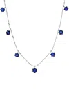 Graziela 18k White Gold Floating Sapphire Necklace In Metallic
