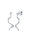 Graziela 18k White Gold Mega Swirl Diamond Earrings In Metallic
