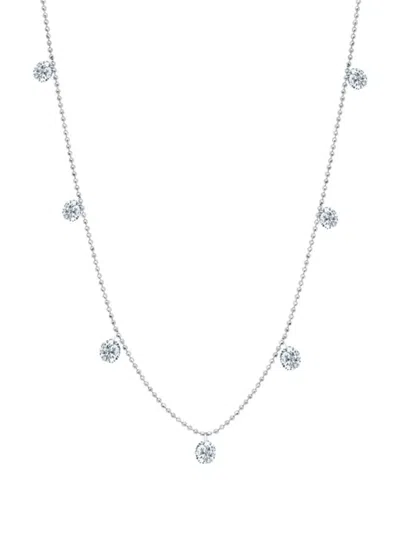 Graziela 18k White Gold Small Floating Diamonds Ring In Metallic