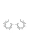 Graziela 18k White Gold Starburst Diamond Earrings In Silver