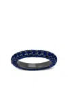 Graziela 18k White Gold Three Sided Sapphire Ring In Blue