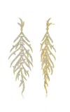 Graziela 18k Yellow Gold Diamond Folha Earrings