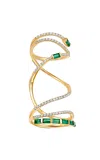 Graziela 18k Yellow Gold Gemstone Baguette Mega Swirl Ring