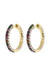 Graziela 18kt Yellow Gold Diamond Large Rainbow Hoop Earrings In Gold