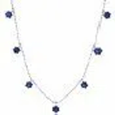 Graziela 2ct Blue Sapphire Floating Necklace In Metallic