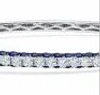 Graziela 3 Sided Gemstone & Diamond Bangle In Blue