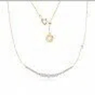 Graziela 5 Diamond Curved Bar Necklace In Gold