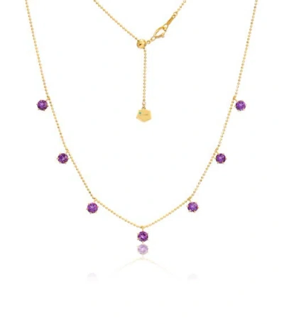 Graziela Amethyst Floating Necklace In Gold