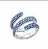 Graziela Blue Rhodium & Diamond Coil Ring