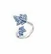 Graziela Blue Rhodium & Diamond Folha Ring In Metallic