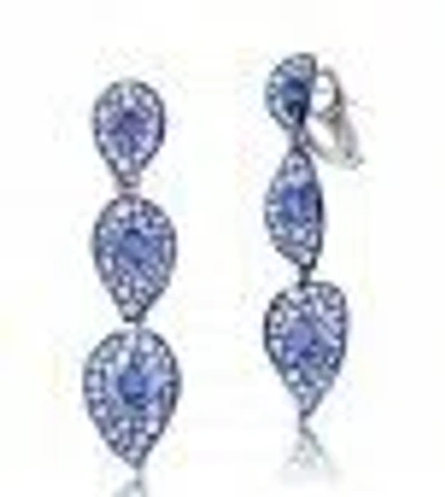 Graziela Blue Rhodium & Sapphire Diamond Earrings