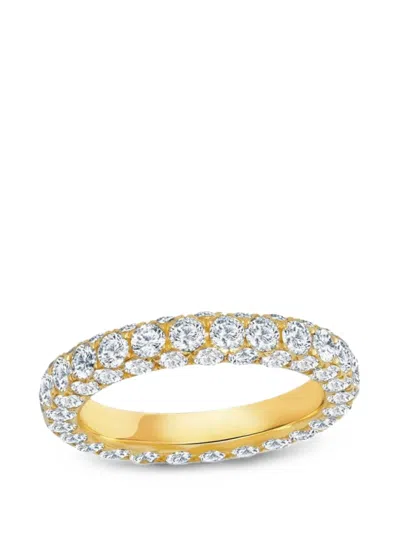 Graziela Diamond Three-sided Band Ring In Gold