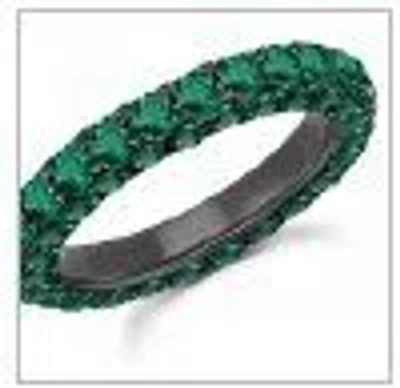 Graziela Emerald 3 Sided Band Ring In Green