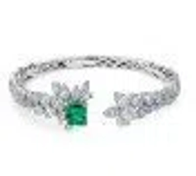 Graziela Emerald & Diamond Bangle In Metallic