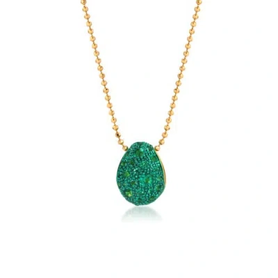 Graziela Emerald Bahia Pendant & Necklace In Gold