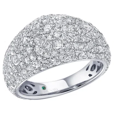 Pre-owned Graziela Gems 18k White Gold & White Diamond �bahia� Ring