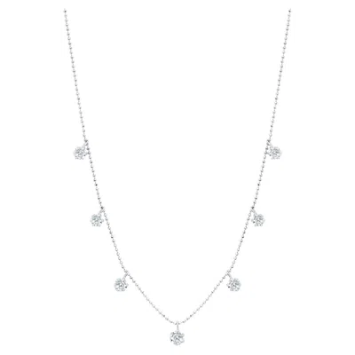 Pre-owned Graziela Gems 18k White Gold Medium Floating Diamond Necklace � Luxury Designer