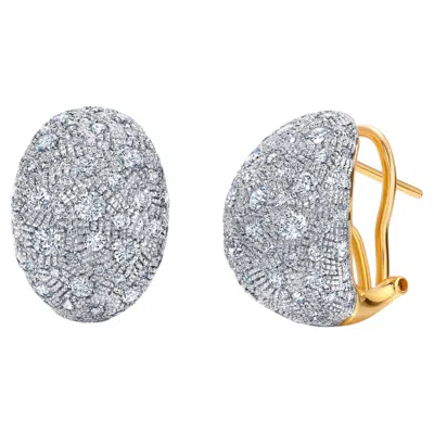 Pre-owned Graziela Gems 18k Yellow Gold & Diamond �bahia� Statement Earrings By