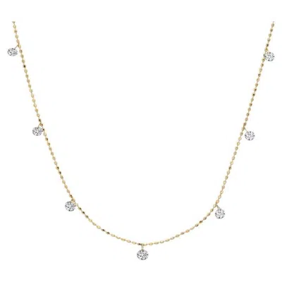 Pre-owned Graziela Gems 18k Yellow Gold Small Floating Diamond Necklace � Designer Diamond