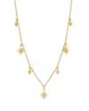 Graziela Gems Gems 14k Yellow Gold Diamond Starburst Dangle Statement Necklace, 20 In Gold