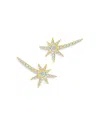 Graziela Gems Gems 18k Yellow Gold Diamond Shooting Starburst Stud Earrings In Gold