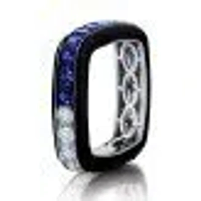 Graziela Gemstone & White Diamond Enamel Full Band Ring In Blue