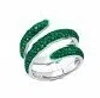 Graziela Green Rhodium & Emerald Coil Ring
