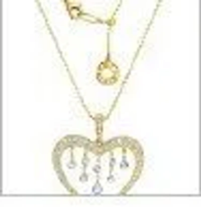 Graziela Have A Heart Pavè Floating Diamond Pendant In Gold