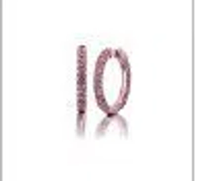 Graziela Large Pink Sapphire & Pink Rhodium 3 Sided Hoops